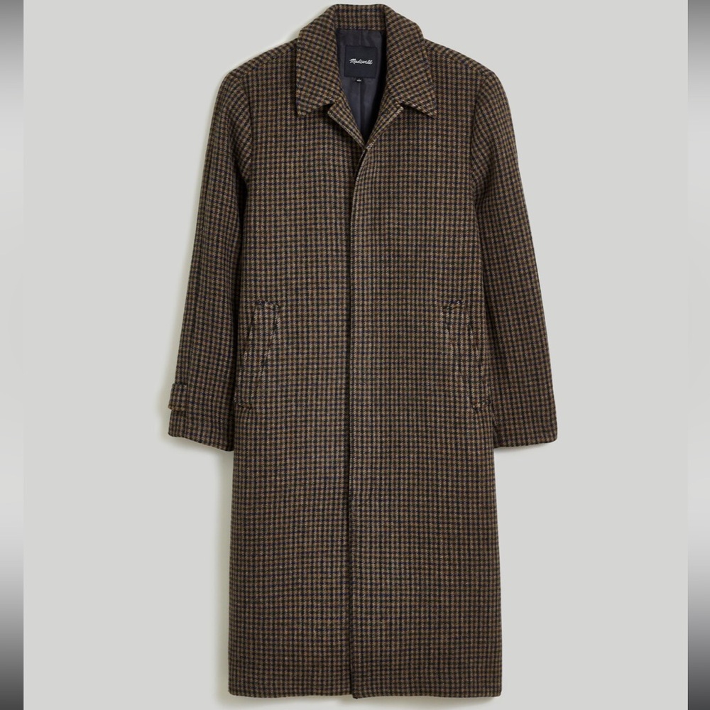 Men's Madewell Houndstooth Topcoat in Italian Fabric in Medium